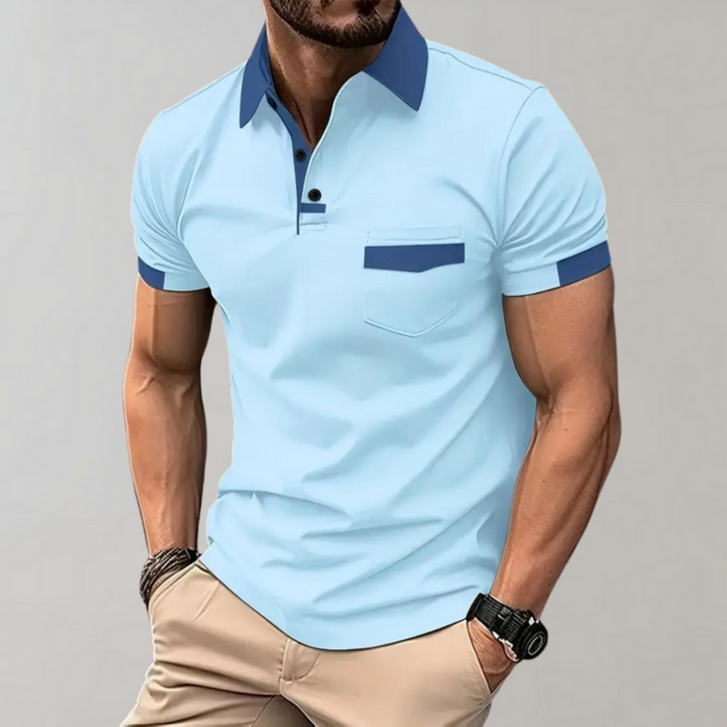 Zachtmo - Heren Poloshirt met Contrasterende Afwerking, Slim Fit, Korte Mouw, Casual Kleding