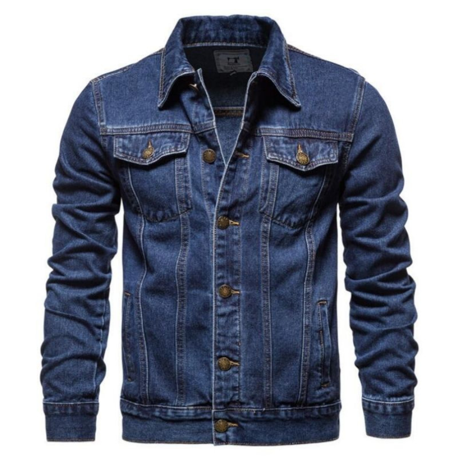 Mason - Heren Klassiek Denim Jasje met Knoopsluiting, Borstzakken, Casual Pasvorm