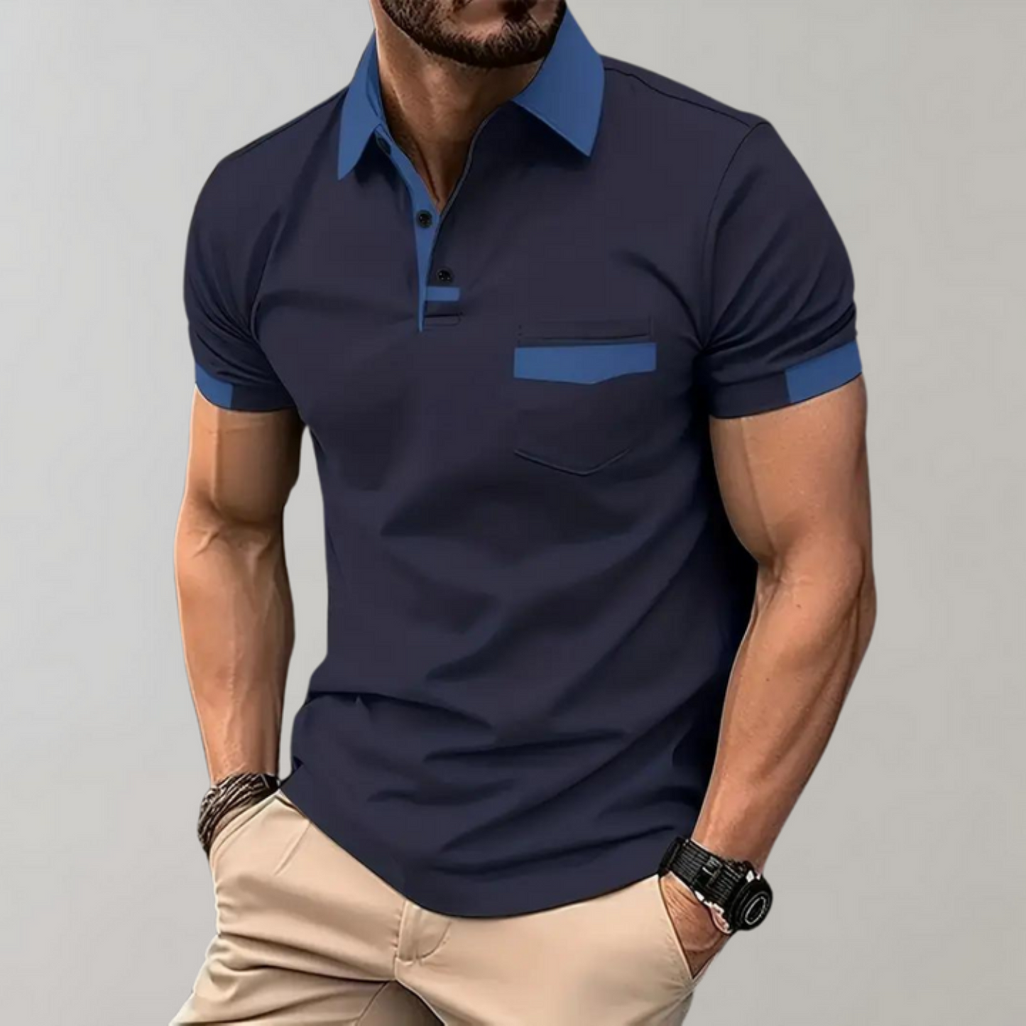 Zachtmo - Heren Poloshirt met Contrasterende Afwerking, Slim Fit, Korte Mouw, Casual Kleding