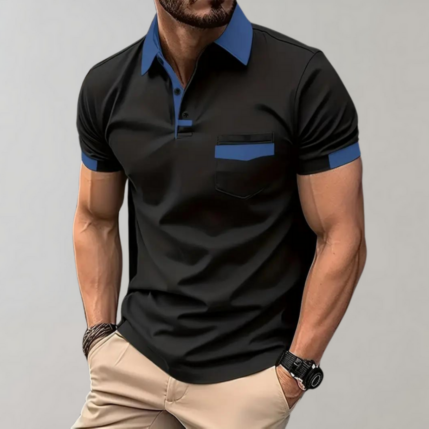 Zachtmo - Heren Poloshirt met Contrasterende Afwerking, Slim Fit, Korte Mouw, Casual Kleding