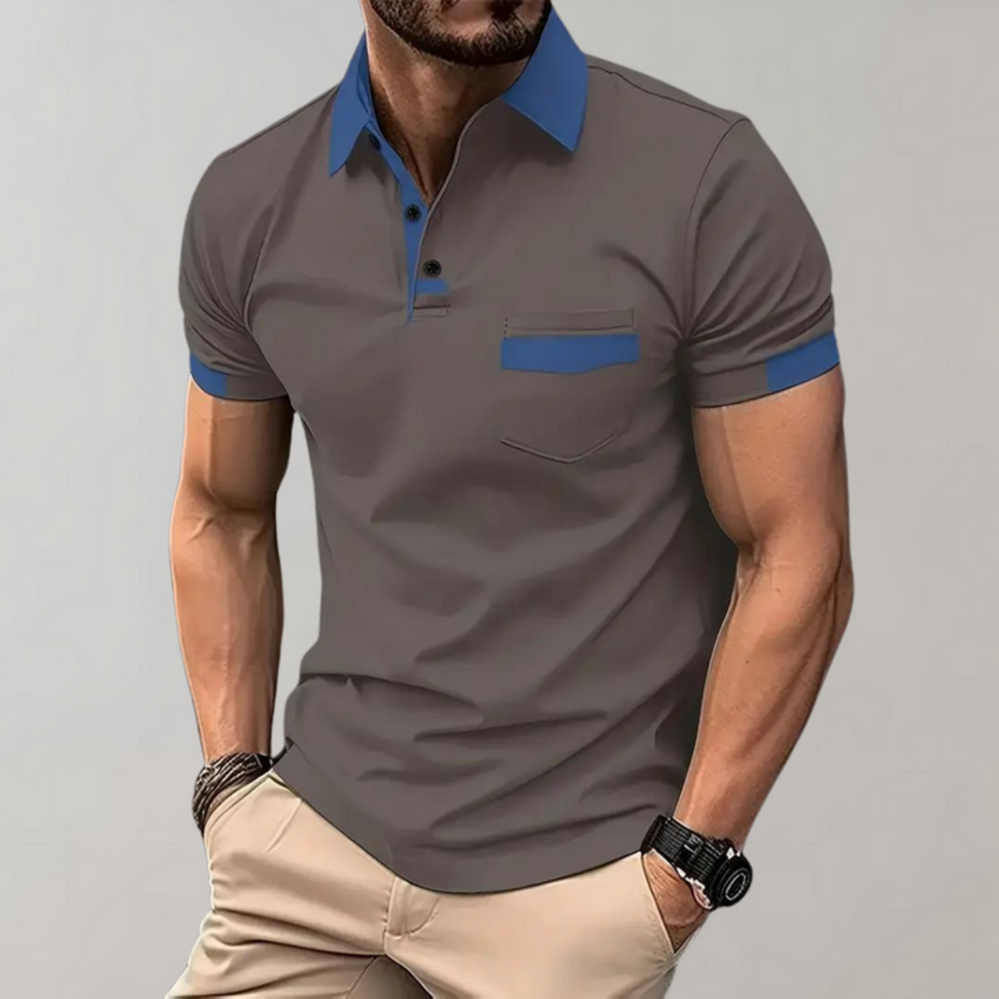 Zachtmo - Heren Poloshirt met Contrasterende Afwerking, Slim Fit, Korte Mouw, Casual Kleding