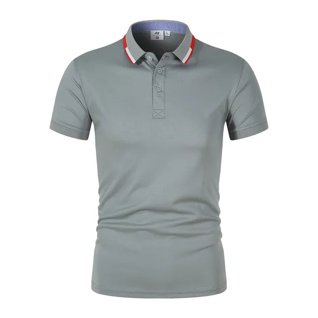 GrayFit - Slim Fit Polo voor Heren, Korte Mouw met Gestreepte Kraag