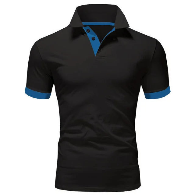 EndureM - Polo met Contrasterende Kraag voor Heren, Korte Mouw Slim Fit Casual Overhemd