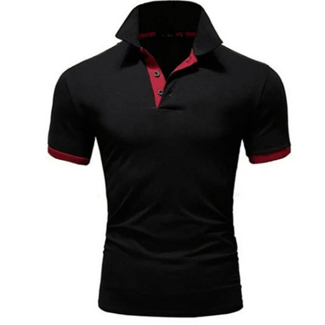 EndureM - Polo met Contrasterende Kraag voor Heren, Korte Mouw Slim Fit Casual Overhemd