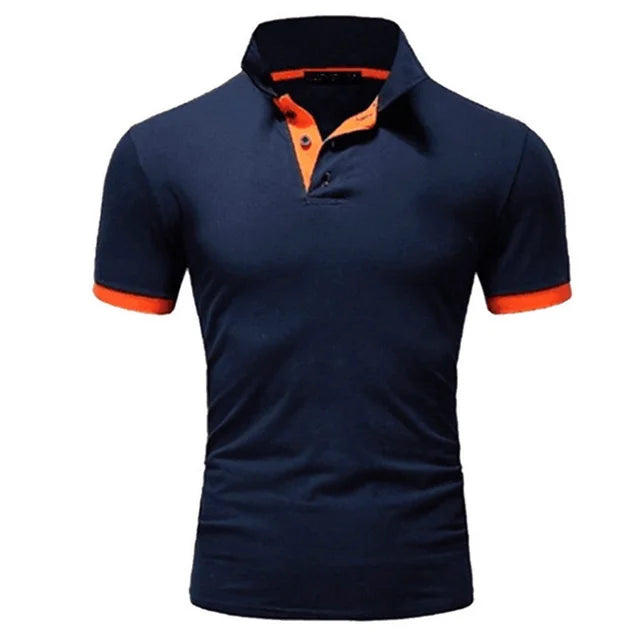 EndureM - Polo met Contrasterende Kraag voor Heren, Korte Mouw Slim Fit Casual Overhemd