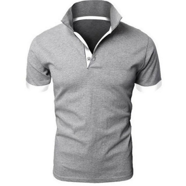 EndureM - Polo met Contrasterende Kraag voor Heren, Korte Mouw Slim Fit Casual Overhemd