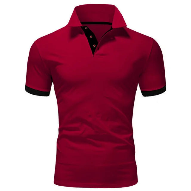 EndureM - Polo met Contrasterende Kraag voor Heren, Korte Mouw Slim Fit Casual Overhemd