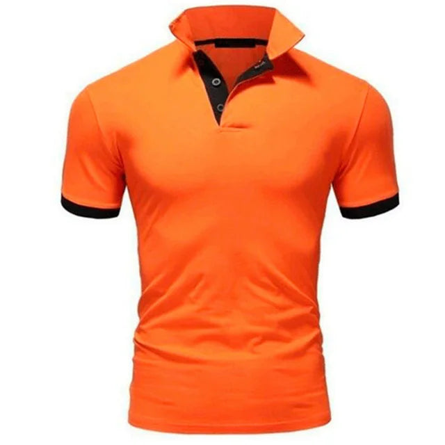 EndureM - Polo met Contrasterende Kraag voor Heren, Korte Mouw Slim Fit Casual Overhemd